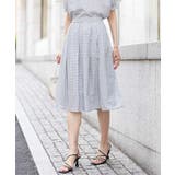 カラースクエアプリントタックスカート/洗える | OFUON | 詳細画像2