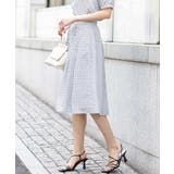 アイボリー | カラースクエアプリントタックスカート/洗える | OFUON