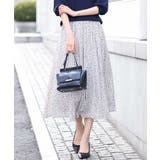 アイボリー | 小花柄タックギャザースカート/洗える | OFUON