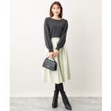 フロッキープリントタックスカート | OFUON | 詳細画像31 