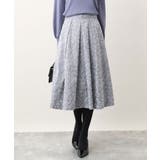 グレー | フロッキープリントタックスカート | OFUON