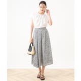 モノトーンリーフ柄フレアースカート/洗える | OFUON | 詳細画像10 