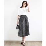 モノトーンリーフ柄フレアースカート/洗える | OFUON | 詳細画像13 