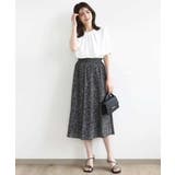 モノトーンリーフ柄フレアースカート/洗える | OFUON | 詳細画像14 