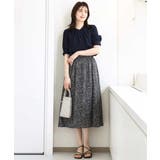 モノトーンリーフ柄フレアースカート/洗える | OFUON | 詳細画像2 