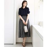 モノトーンリーフ柄フレアースカート/洗える | OFUON | 詳細画像3 