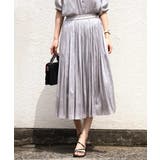 サテンプリーツ加工フレアースカート/洗える | OFUON | 詳細画像9 