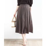 ブラウン | ドットジャガードフレアースカート/UVカット/洗える | OFUON