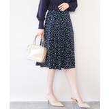 ネイビー | 総柄フレアースカート/洗える/WEB限定サイズあり | OFUON