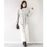 スムースリバー ノーカラーミドル丈コート | OFUON | 詳細画像10 