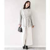 スムースリバー ノーカラーミドル丈コート | OFUON | 詳細画像11 