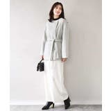 スムースリバー ノーカラーミドル丈コート | OFUON | 詳細画像12 