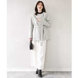 スムースリバー ノーカラーミドル丈コート | OFUON | 詳細画像13 