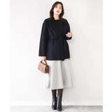 スムースリバー ノーカラーミドル丈コート | OFUON | 詳細画像14 