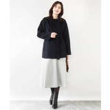 スムースリバー ノーカラーミドル丈コート | OFUON | 詳細画像17 