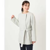 スムースリバー ノーカラーミドル丈コート | OFUON | 詳細画像18 