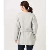 スムースリバー ノーカラーミドル丈コート | OFUON | 詳細画像20 