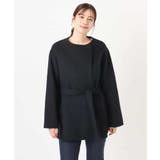 スムースリバー ノーカラーミドル丈コート | OFUON | 詳細画像30 