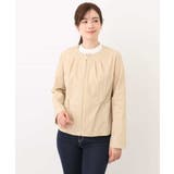 ナイロンストレッチノーカラーブルゾン/洗える/WEB限定サイズあり | OFUON | 詳細画像21 