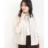 アイボリー | ナイロンストレッチノーカラーブルゾン/洗える/WEB限定サイズあり | OFUON