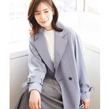 グレイッシュブルー | ショート丈ツイルトレンチコート/洗える/WEB限定サイズあり | OFUON