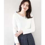 ホワイト | ハートネックコットンカットソー/洗える/WEB限定サイズあり | OFUON