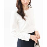 ホワイト | ミニフリルディティールコットンカットソー/洗える/WEB限定サイズあり | OFUON