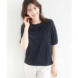 ギャザーデザインカットソー/接触冷感・UVカット/洗える/WEB限定サイズあり | OFUON | 詳細画像1 