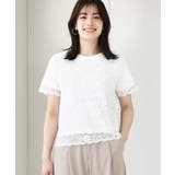 ホワイト | スカラップレースTシャツ/接触冷感/洗える/WEB限定サイズあり | OFUON