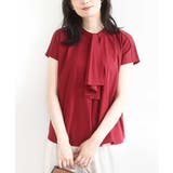 ラズベリーピンク | ラッフルタイデザインカットソー/接触冷感/洗える/WEB限定サイズあり | OFUON