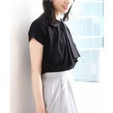 ブラック | ラッフルタイデザインカットソー/接触冷感/洗える/WEB限定サイズあり | OFUON