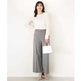 [名品シリーズ]ストレッチワイドパンツ（ストライプ・無地） | OFUON | 詳細画像14 