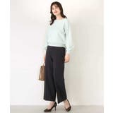 [名品シリーズ]ストレッチワイドパンツ（ストライプ・無地） | OFUON | 詳細画像37 