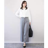 [名品シリーズ]ストレッチワイドパンツ（ストライプ・無地） | OFUON | 詳細画像43 