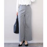 ライトグレー（ストライプ） | [名品シリーズ]ストレッチワイドパンツ（ストライプ・無地） | OFUON