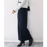 ネイビー | ストレッチワイドストレートパンツ/洗える | OFUON