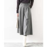 グレー | TRソフトストレッチ裏起毛ガウチョパンツ/洗える | OFUON