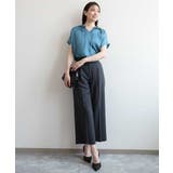 共布ベルト付きワンタックワイドパンツ UVカット 洗濯機で洗える | OFUON | 詳細画像14