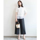 共布ベルト付きワンタックワイドパンツ UVカット 洗濯機で洗える | OFUON | 詳細画像18