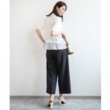 共布ベルト付きワンタックワイドパンツ UVカット 洗濯機で洗える | OFUON | 詳細画像21
