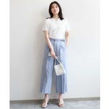 共布ベルト付きワンタックワイドパンツ UVカット 洗濯機で洗える | OFUON | 詳細画像4