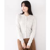 ライトグレー | ダイヤ柄ニットカーディガン/洗える/WEB限定サイズあり | OFUON