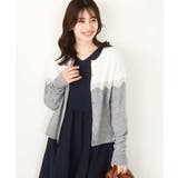 スカラップレース配色ニットカーディガン/洗える/WEB限定サイズあり | OFUON | 詳細画像1