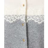 スカラップレース配色ニットカーディガン/洗える/WEB限定サイズあり | OFUON | 詳細画像4