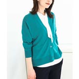 グリーン | Vネックニットカーディガン/接触冷感/洗える/WEB限定サイズあり | OFUON
