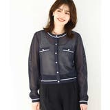 メッシュ柄ニットカーディガン/WEB限定サイズあり | OFUON | 詳細画像2
