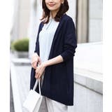 ネイビー | 着流しシアーニットカーディガン/洗える | OFUON