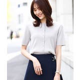 パール調釦デザイン五分袖ニットカーディガン/洗える | OFUON | 詳細画像19 