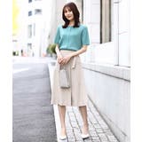 パール調釦デザイン五分袖ニットカーディガン/洗える | OFUON | 詳細画像4 