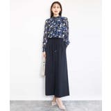 クラシックフラワープリント シフォンブラウス/洗える | MK MICHEL KLEIN | 詳細画像3